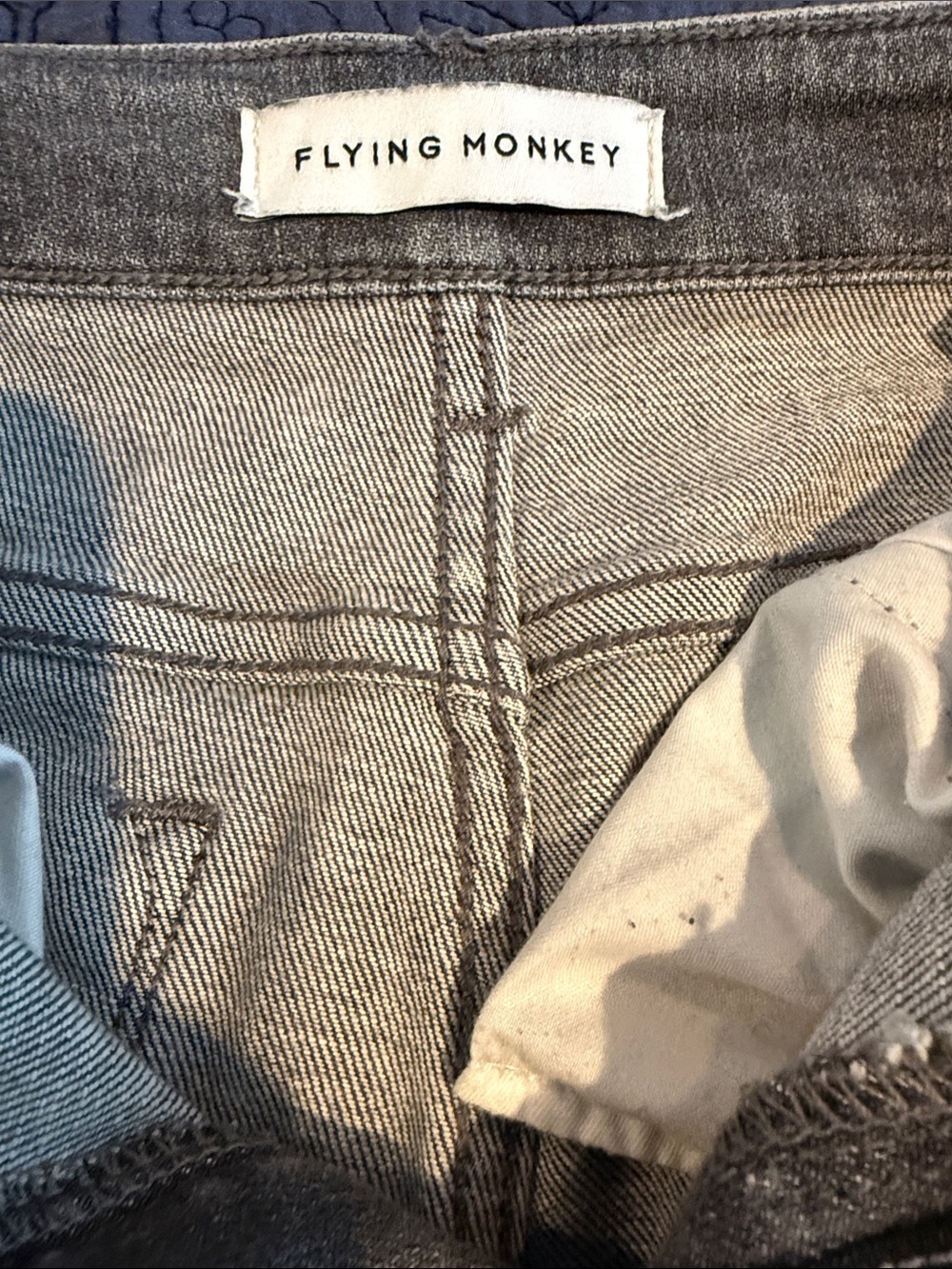 Flying Monkey High-Rise Straight-Leg Jeans in Washed Gray - Picture 2 of 3